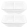 Doitool Ceramic Appetizer Serving Tray 2-Compartment Divided Sauce Dish for Soy Sauce Condiments Dips Spice Dish Tray Snack Serving for Kitchen Dining Entertaining 3.07 In