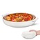 Kichvoe Ceramic Pie Pan with Handles 7.99 Inch White Round Baking Dish Pie Pan for Roasting Cheese Microwave Oven Dishwasher Refrigerator Safe