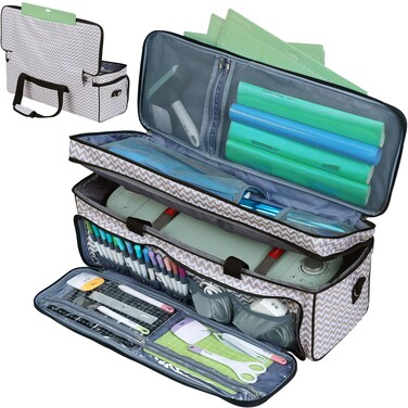 Homest Double Layer Carrying Case with Mat Pocket for Cricut and Tools