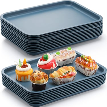 Maxdot Cafeteria Trays, Plastic Fast Food Serving Tray