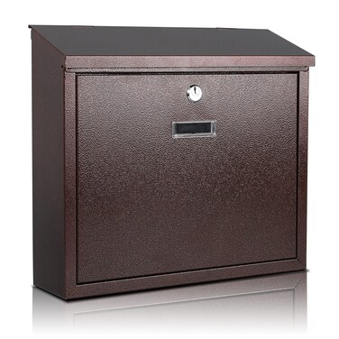 Xydled Mail Boxes with Key Lock, Locking Mailbox Wall Mounted, Bronze