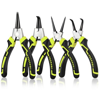 Fastpro 4-Piece 7-Inch Snap Ring Pliers Set (Tip Diameter 5/64'')