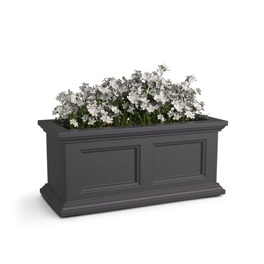 Mayne Fairfield 24IN Self-Watering Rectangular Window Box Planter, Gray