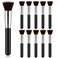Tanlade 10 Pcs Foundation Brushes Bulk Flat Top Makeup Brushes, Black