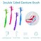Geodurn 4 Pieces Denture Brush, Small Toothbrush for Dentures, Multi-Layered Bristles Ergonomic Rubber Handle for False Teeth Cleaning