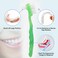 Geodurn 4 Pieces Denture Brush, Small Toothbrush for Dentures, Multi-Layered Bristles Ergonomic Rubber Handle for False Teeth Cleaning