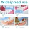 Geodurn 4 Pieces Denture Brush, Small Toothbrush for Dentures, Multi-Layered Bristles Ergonomic Rubber Handle for False Teeth Cleaning
