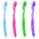 Geodurn 4 Pieces Denture Brush, Small Toothbrush for Dentures, Multi-Layered Bristles Ergonomic Rubber Handle for False Teeth Cleaning