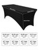 Smiry 2 Pack Spandex Table Cloth 6FT, Elastic Fitted Black Tablecloth
