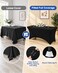 Smiry 2 Pack Spandex Table Cloth 6FT, Elastic Fitted Black Tablecloth