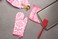 Dii Quilted Kitchen Oven Mitt &amp; Potholder Set, Hanging Loop for Convenient Storage, Om 6.5x12/PH 8X8.5, Pink Damask Print, 2 Piece