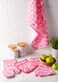 Dii Quilted Kitchen Oven Mitt &amp; Potholder Set, Hanging Loop for Convenient Storage, Om 6.5x12/PH 8X8.5, Pink Damask Print, 2 Piece