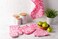 Dii Quilted Kitchen Oven Mitt &amp; Potholder Set, Hanging Loop for Convenient Storage, Om 6.5x12/PH 8X8.5, Pink Damask Print, 2 Piece