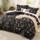 Bedsure Black Floral Queen Comforter Set, Breathable Fall Bedding 3 Pcs