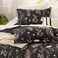 Bedsure Black Floral Queen Comforter Set, Breathable Fall Bedding 3 Pcs