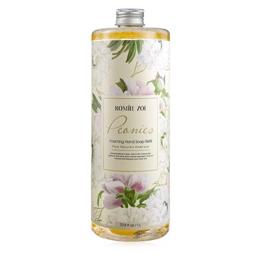 Romiie zoi Foaming Hand Soap Refill, Peony, 1 L/ 33.8 Fl Oz