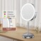 Milprox Adjustable Height Makeup Mirror with 10X Magnifying & Light, Silver