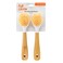 Full Circle Kitchen Dish Brush, Bamboo Handle & Strong Bristles, White 2PK