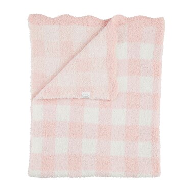 Mud Pie Children's Pink Gingham Chenille Blanket