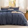Bedsure Purewoven Cotton Comforter Set Prewashed, Queen, Denim Blue