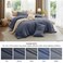 Bedsure Purewoven Cotton Comforter Set Prewashed, Queen, Denim Blue