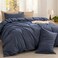 Bedsure Purewoven Cotton Comforter Set Prewashed, Queen, Denim Blue