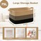 Goodpick Large Woven Blanket Basket, Rectangle, Black Jute, 75L