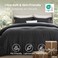 Bedsure Charcoal Queen Comforter Set, Soft Cationic Dyed Bedding Set 3 Pcs