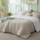 Bedsure Queen Comforter Set Prewashed Soft Bedding 3PCS Beige/White 90"x90