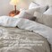 Bedsure Queen Comforter Set Prewashed Soft Bedding 3PCS Beige/White 90"x90