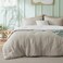 Bedsure Queen Comforter Set Prewashed Soft Bedding 3PCS Beige/White 90"x90