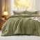Bedsure Queen Comforter Set Prewashed Soft Bedding 3PCS Olive Green 90"x90