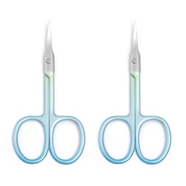 Motanar 2PCS Eyebrow Scissor Makeup Manicure Nails Cuticle Scissors Blue A