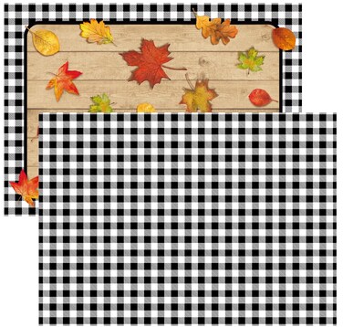 Iconikal 2-Sided Black Gingham Reversible Disposable Paper Place Mats 14 X