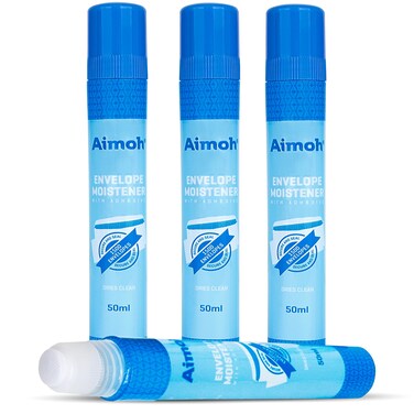 Aimoh Envelope Moistener & Envelope Sealer, Fast-Drying Adhesive 4-Pack