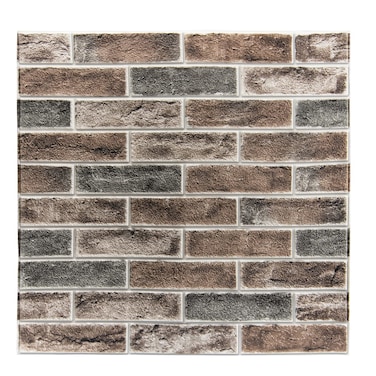 Art3d 20-Pack Durable Faux Brick Peel and Stick 3D Wall Panels, Gray Brown