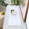 BrekSdat Lace Table Runner Waterproof Fabric Washable Off White 16X35Inch