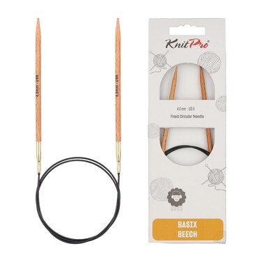 KnitPro Basix Beech Fixed Circular Needles 60" (150CM) Us Size 6 (4MM)