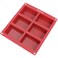 Freshware Sp-100Rd 6-Cavity Rectangle Premium Silicone Soap Bar and Resin Mold, Red