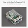 Waveshare Clear Acrylic Case for Raspberry Pi 5, Supports Installing Official Active Cooler