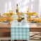 Dii Fringed Check Tabletop, Table Runner, 14X72, Aqua