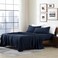 Cathay Home Full Sheet Set, Ultra- Soft Microfiber Bed Sheets, Navy