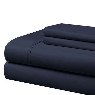 Cathay Home Full Sheet Set, Ultra- Soft Microfiber Bed Sheets, Navy