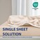 Cathay Home Full Fitted Sheet Only, 16" Deep Pocket, Cream
