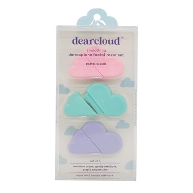 Dearcloud Dermaplaning Razor Set of 3 Face Razor (Pastel Clouds)
