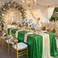 QueenDream Sparkly Wedding Sequin Tablecloth Rectangle Green Table Cloth 50X80 Inch