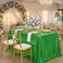 QueenDream Sparkly Wedding Sequin Tablecloth Rectangle Green Table Cloth 50X80 Inch