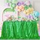 QueenDream Sparkly Wedding Sequin Tablecloth Rectangle Green Table Cloth 50X80 Inch
