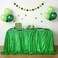 QueenDream Rectangle Tablecloth 90X132Inch Green Sequin Table Cloth Overlay