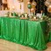 QueenDream Rectangle Tablecloth 90X132Inch Green Sequin Table Cloth Overlay